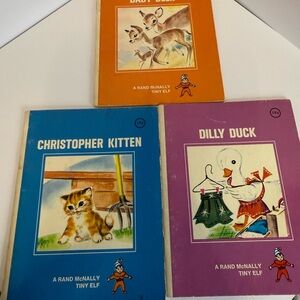 Vintage Children's Books Set - Orange, Blue, Red